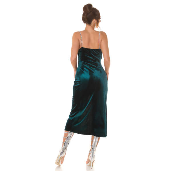 Koucla - Partyjurkje - Strass Bandjes - Velours - Groen - Afbeelding 3