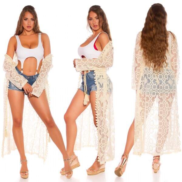 Kimono Coachella - Kant - Ibiza - Beige - Afbeelding 3