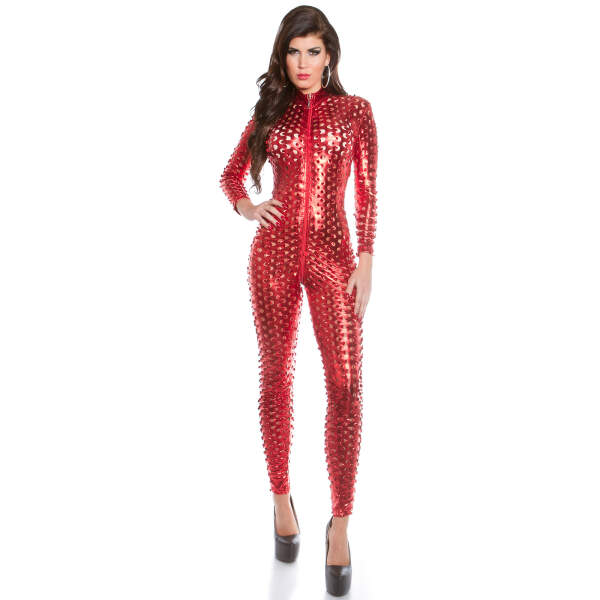 Koucla - Catsuit Snake - Wetlook - Rood - Afbeelding 5