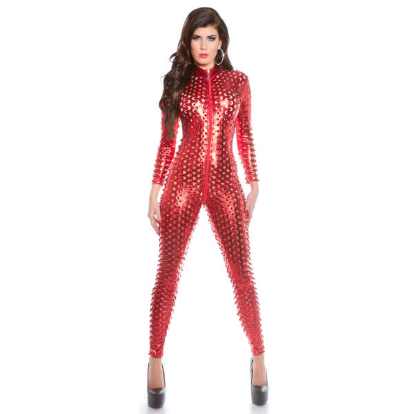 Koucla - Catsuit Snake - Wetlook - Rood - Afbeelding 4
