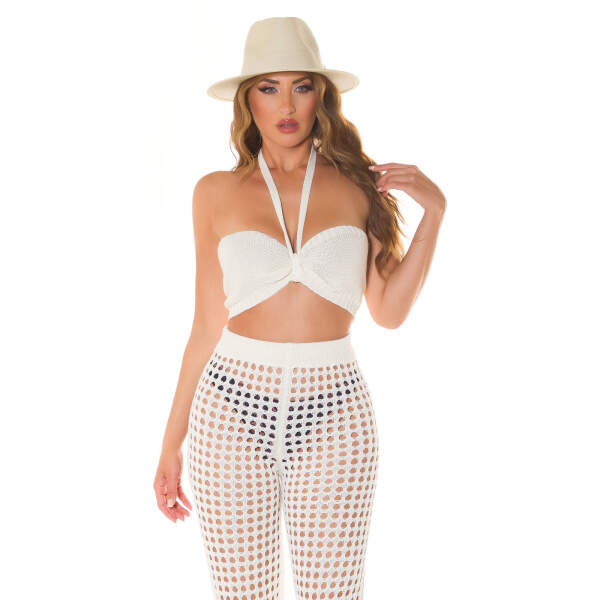 Koucla - Beach Broek en Top - Gehaakt - Wit - Afbeelding 2