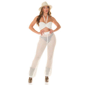Koucla - Beach Broek en Top - Gehaakt - Wit