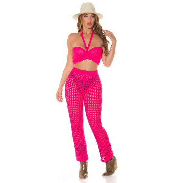 Koucla - Beach Broek en Top - Gehaakt - Roze - Afbeelding 4