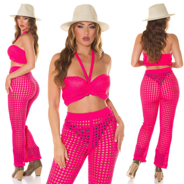 Koucla - Beach Broek en Top - Gehaakt - Roze - Afbeelding 2