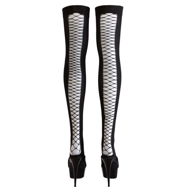 Cottelli Legwear - Hold-up Kousen - Visnet - Zwart - Afbeelding 3