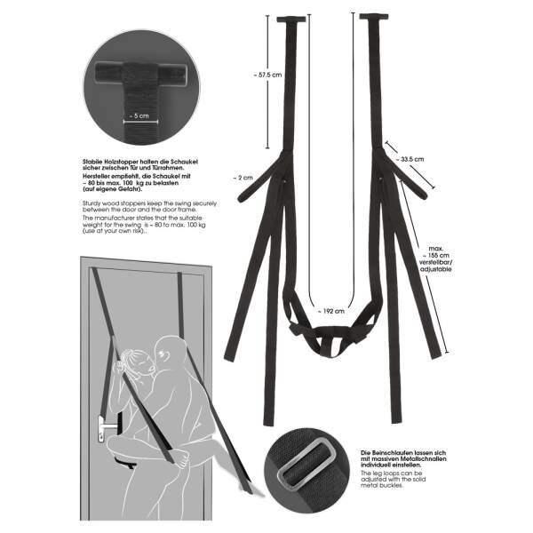 Bad Kitty - Door Swing - Deur Sling - Zwart - Afbeelding 3