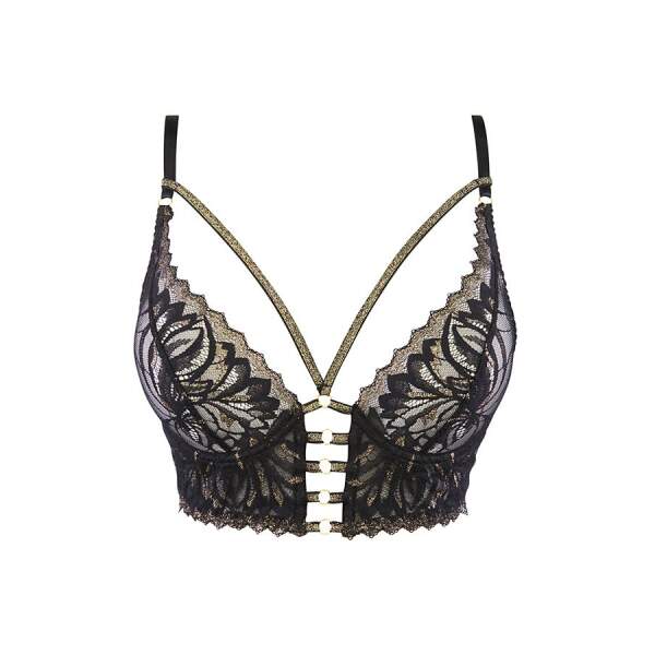 Axami - Sensual Paradise - Kanten BH met Gouden Straps - Goud Accenten - Zwart - Afbeelding 5