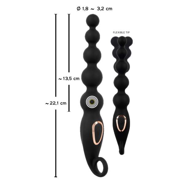 Anos - Anal Beads - Vibratie - Zwart - Afbeelding 3