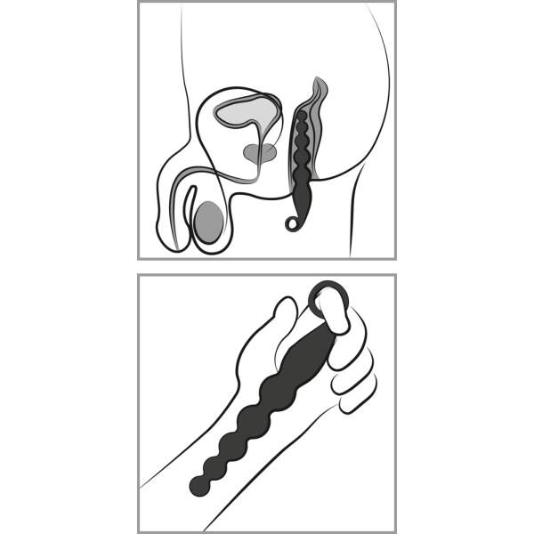 Anos - Anal Beads - Vibratie - Zwart - Afbeelding 5