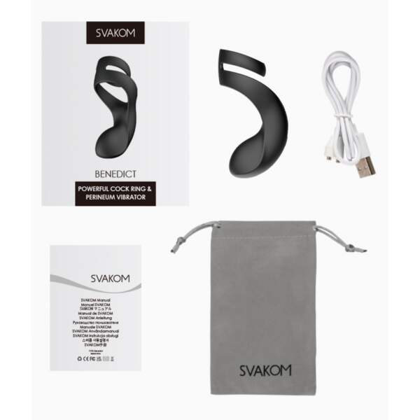 Svakom - Benedict - Double Ring Perineum Stimulator - Cockring - Zwart - Afbeelding 3