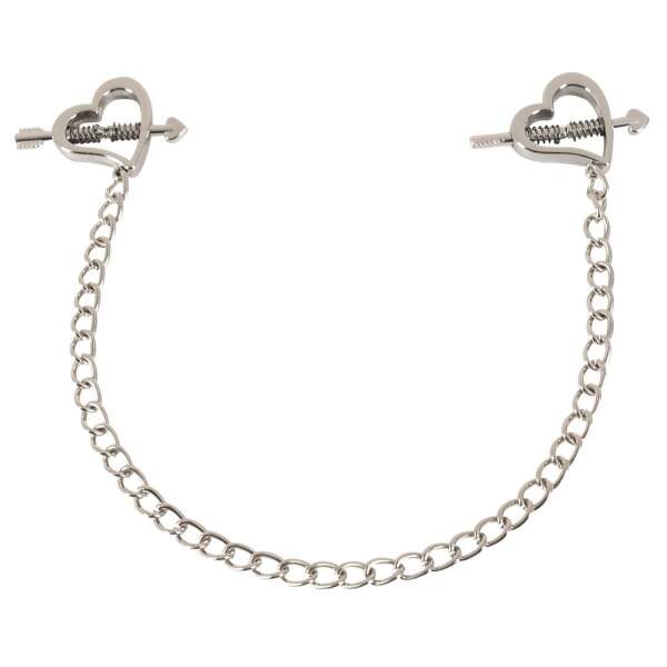 Bad Kitty - Tepelklemmen - Hartvormig - Ketting - Verstelbaar - Zilver