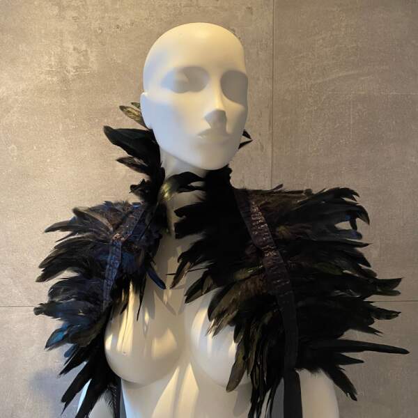 Kinky Diva - Feather Collar - Unisex  - Stola - Veren - Zwart - Afbeelding 2