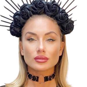 Kinky Diva - Multi Ring Collar - Verstelbaar - Zwart