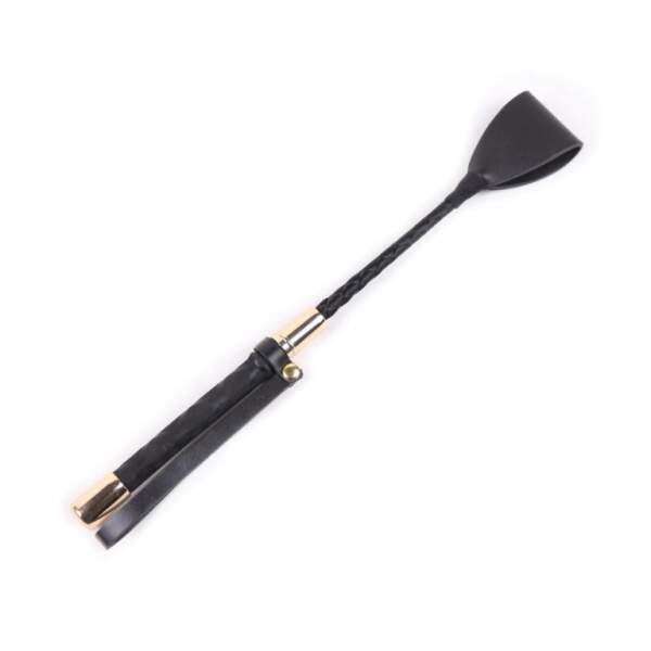 Kinky Diva - Riding Crop - Rijzweep - Gevlochten - 3 maten - Goud - Zwart - Afbeelding 2