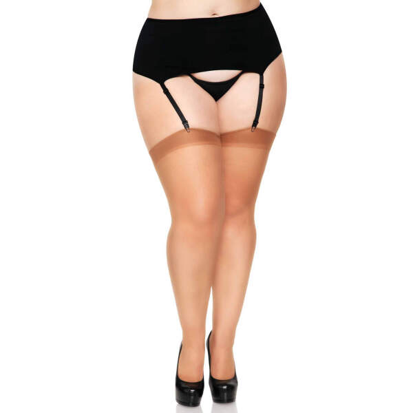 Leg Avenue - Jarretel Kousen - Plus Size - Naad - Nude - Afbeelding 2