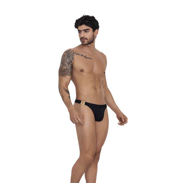 Clever Moda - Eros Latin Thong - Mannenstring - Gouden details - Zwart - Afbeelding 5