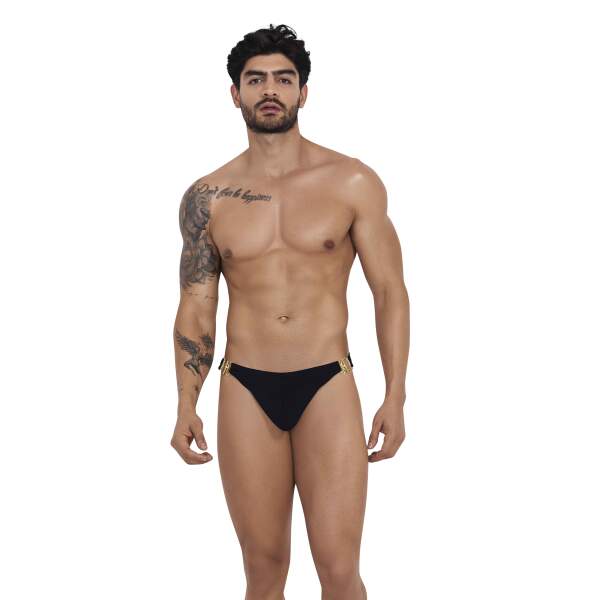 Clever Moda - Eros Latin Thong - Mannenstring - Gouden details - Zwart - Afbeelding 4
