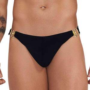 Clever Moda - Eros Latin Thong - Mannenstring - Gouden details - Zwart