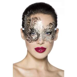 Metalen Masker - Strass - Asymmetrisch - Zilver