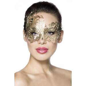 Metalen Masker - Strass - Asymmetrisch - Goud