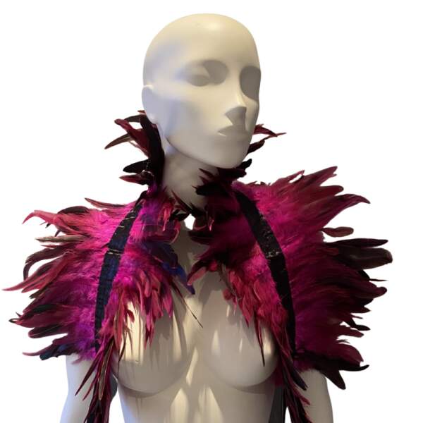 Kinky Diva - Feather Collar - Unisex  - Stola - Veren - Fuchsia - Zwart - Afbeelding 2