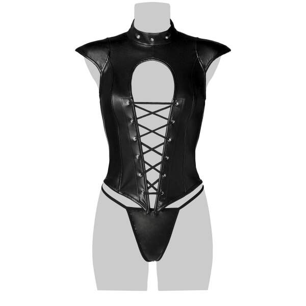 Grey Velvet - Bustiere Xenna - PU-leer - Zwart - Afbeelding 4