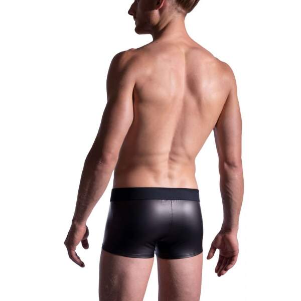 Manstore - M2191 Micro Pants - 3D Band - Wetlook - Zwart - Afbeelding 2
