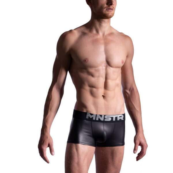 Manstore - M2191 Micro Pants - 3D Band - Wetlook - Zwart