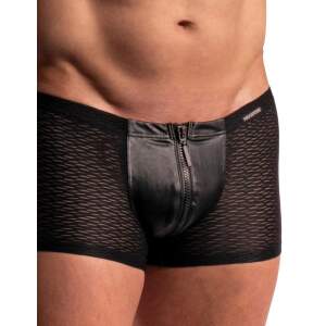 Manstore - M2276 - Zipped Pants - Mesh - PU leer - Zwart