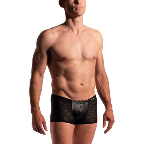 Manstore - M2276 - Zipped Pants - Mesh - PU leer - Zwart - Afbeelding 2