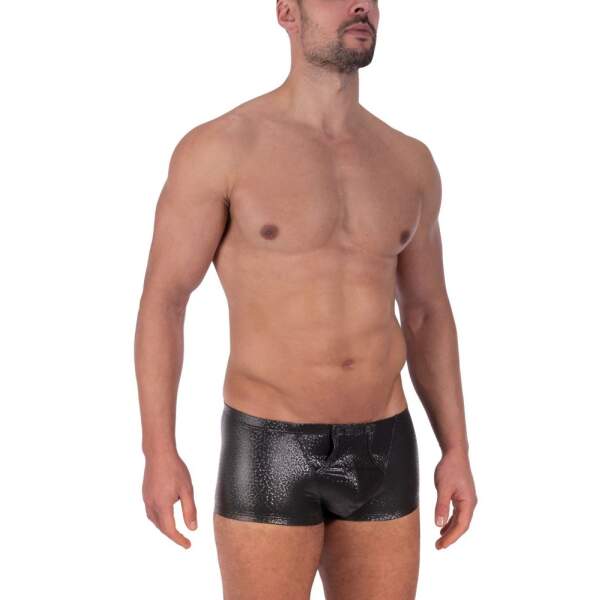 Manstore - M2317 - Popper Pants - Print - PU-leer - Zwart