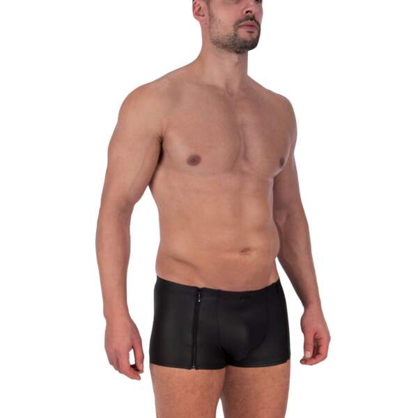 Manstore - M2326 - Zipped Pants - Dubbele Rits - Neopreenlook - Zwart - Afbeelding 3