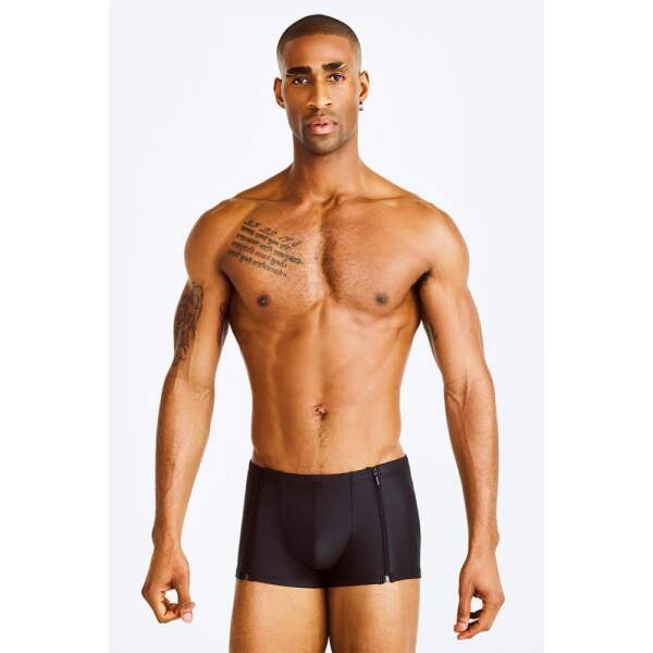 Manstore - M2326 - Zipped Pants - Dubbele Rits - Neopreenlook - Zwart