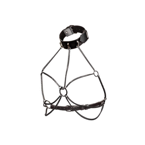 CalExotics - Euphoria - Multi Chain Collar Harnas - Metaal - PU-leer - Zwart - Afbeelding 5