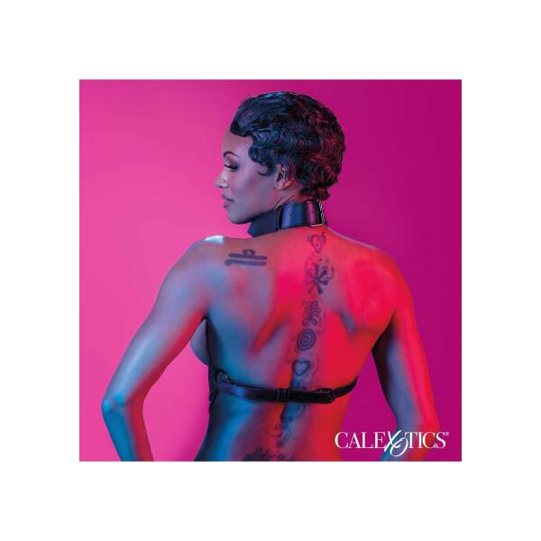 CalExotics - Euphoria - Multi Chain Collar Harnas - Metaal - PU-leer - Zwart - Afbeelding 2