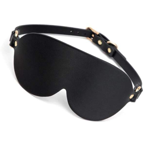 Kinky Diva - Mask - BDSM - PU Leer - Verstelbaar - Zwart - Goud - Afbeelding 4