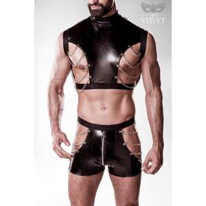 Grey Velvet - Kettingen Set - PU-leer - Zwart