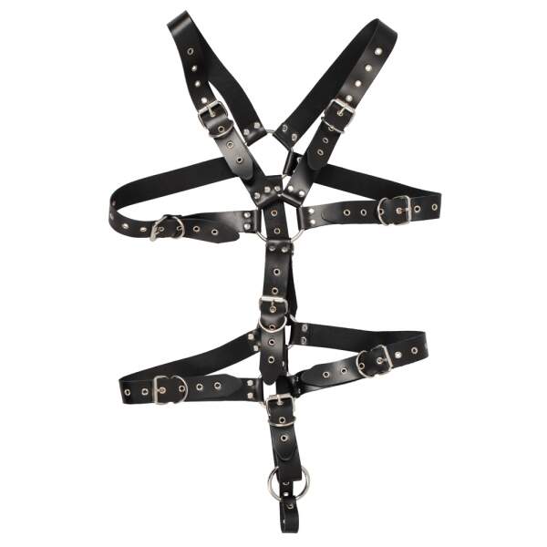 Zado - Harnas - BDSM - Verstelbaar - Cockring - Leer - Zwart - Afbeelding 3