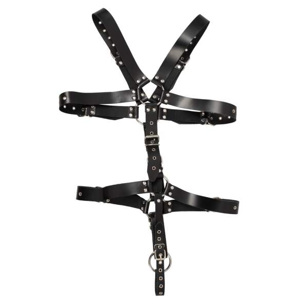 Zado - Harnas - BDSM - Verstelbaar - Cockring - Leer - Zwart - Afbeelding 4
