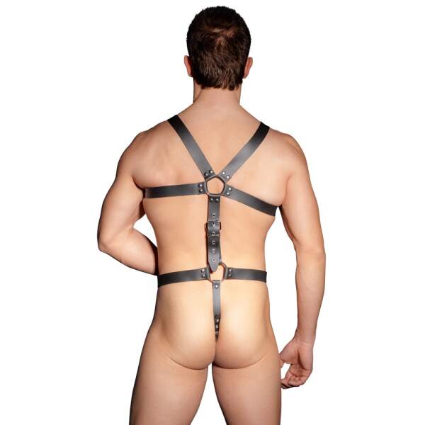 Zado - Harnas - BDSM - Verstelbaar - Cockring - Leer - Zwart - Afbeelding 2