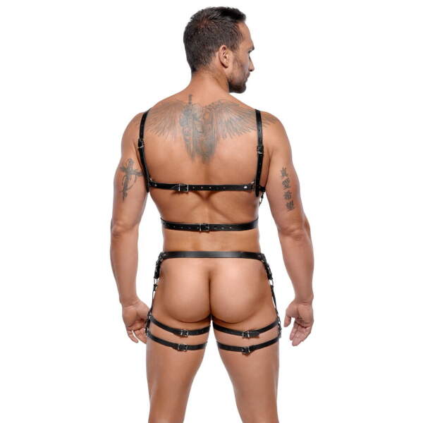 Zado - Harnas Set - 2-Delig - Leer - Zwart - Afbeelding 4
