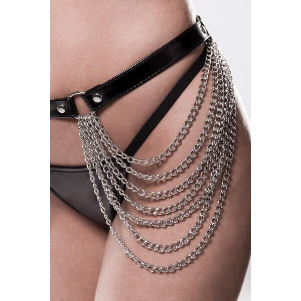 Grey Velvet - Kettingen Set - Choker - PU-leer - Zwart - Afbeelding 3