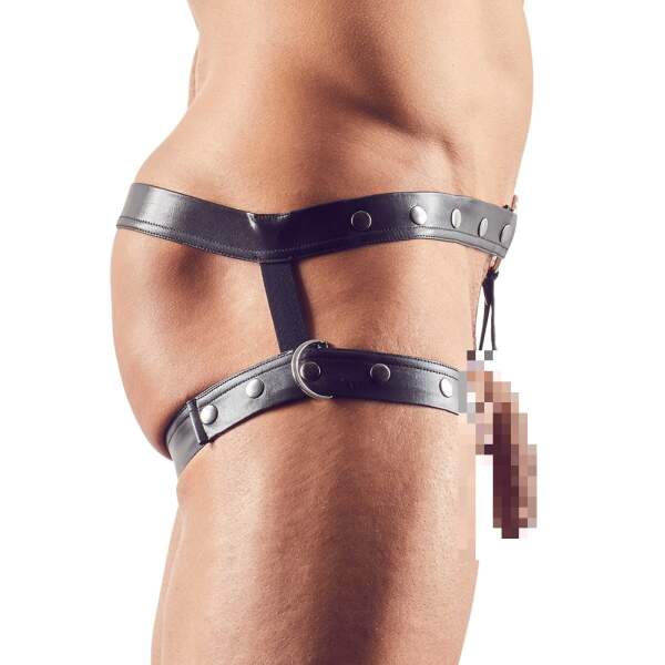 Svenjoyment Underwear - Harnas Showmaster - met Afneembare Cockring - Zwart - Afbeelding 2