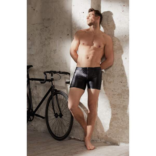 NEK - Wetlook Short - Met Rits - Gewatteerde Inzet - Zwart - Afbeelding 2