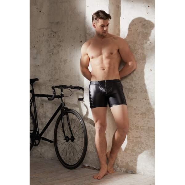 NEK - Wetlook Short - Met Rits - Gewatteerde Inzet - Zwart - Afbeelding 5
