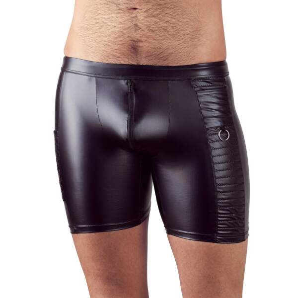 NEK - Wetlook Short  - Ring - Doorgestikte Zakken - Zwart