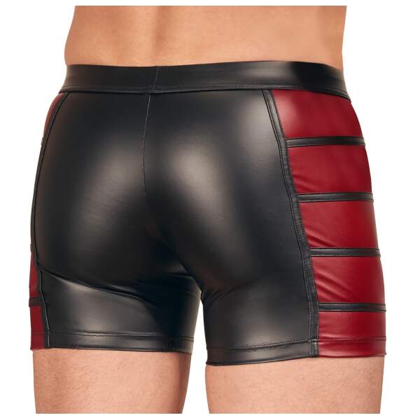NEK - Wetlook Short - Met Rits - Rode Banen - Zwart - Afbeelding 3