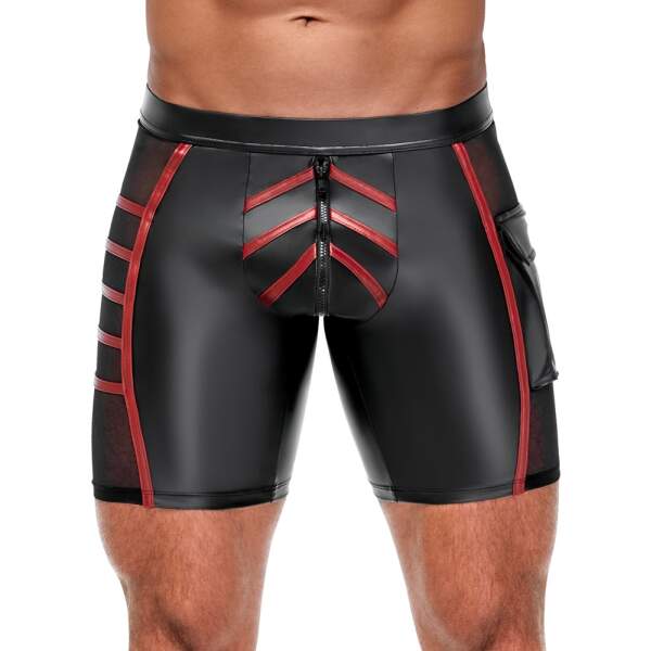 NEK - Short - Rode Banen - Wetlook - Gaas - Zwart