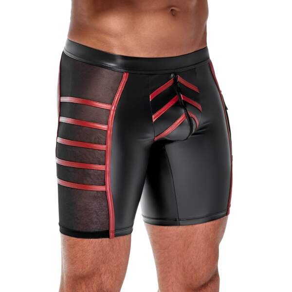 NEK - Short - Rode Banen - Wetlook - Gaas - Zwart - Afbeelding 4