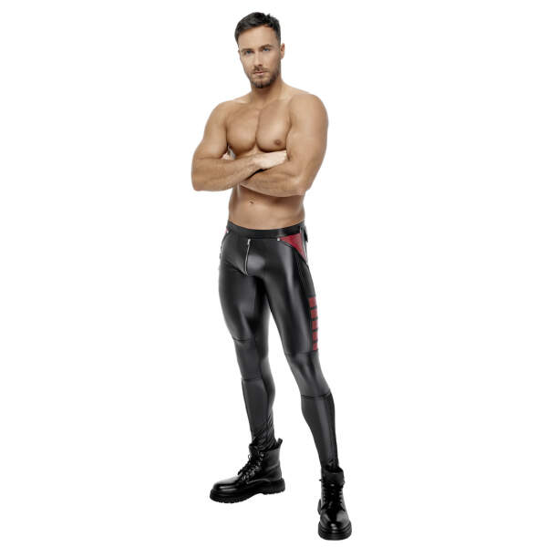 NEK - Broek - Rode Banen - Wetlook - Gaas - Zwart - Afbeelding 2